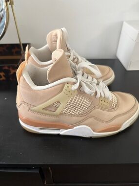 Jordan Women's Athletic Shoes in Beige and White